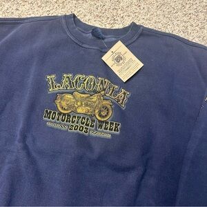 Vintage Laconia 2003 Bike Week 80th Anniversary Crewneck Sweatshirt XXL Navy